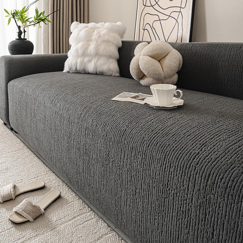 High Elastic Solid Polar Fleece Sofa Cover Nordic Stretch Couch Slipcover for Four Seasons Thick All-Inclusive Sofa Dust Cover