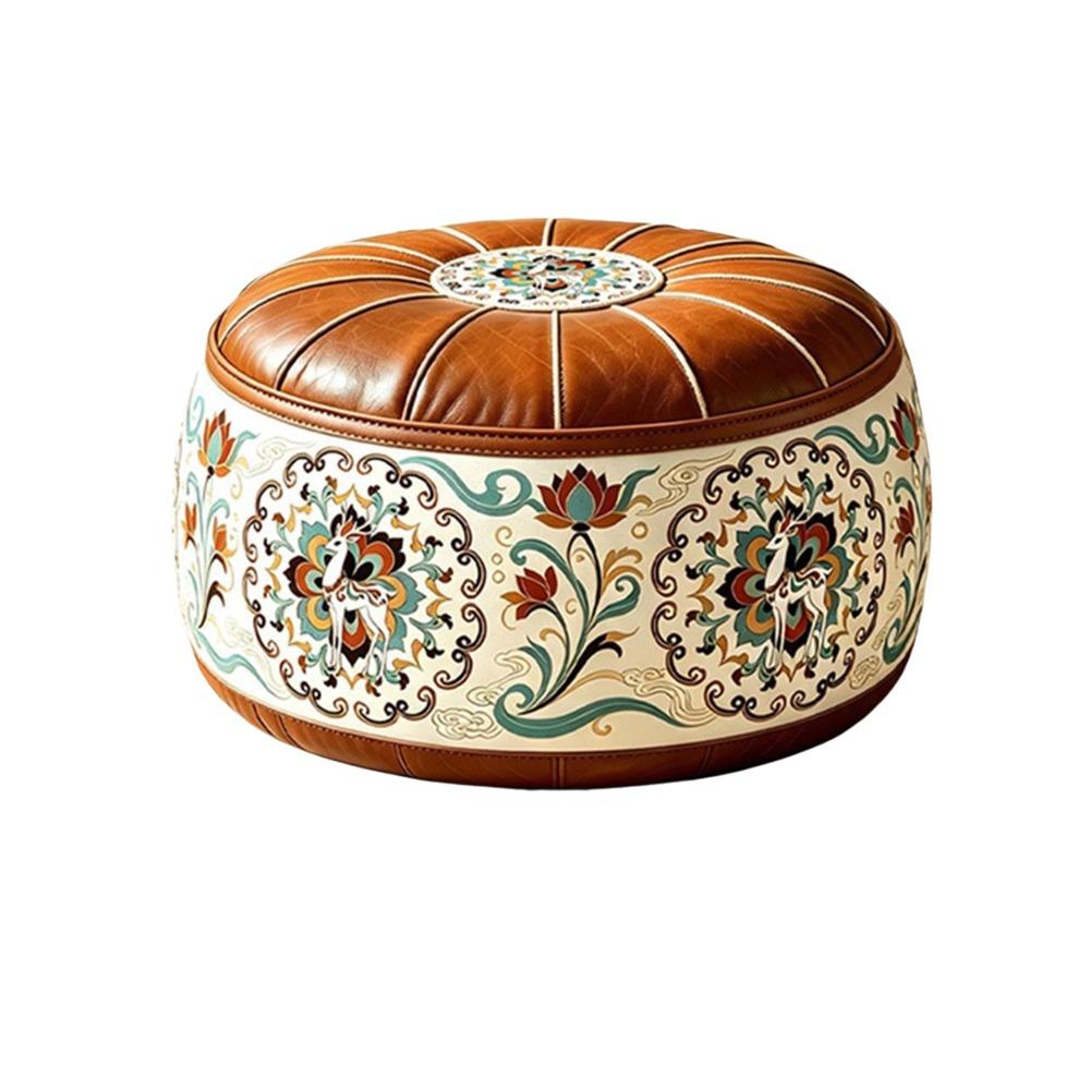 PU-Leder Boho-Stil Sitzkissenbezug Füllbares Design Aufbewahrung Beinbank Schlafzimmer