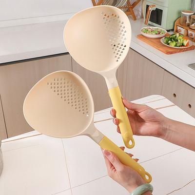 2in1 Soup Ladle & Colander High Heat Resistant Non Stick Kitchen Ladle Strainer Hanging Hole Handheld Vegetable Strainer