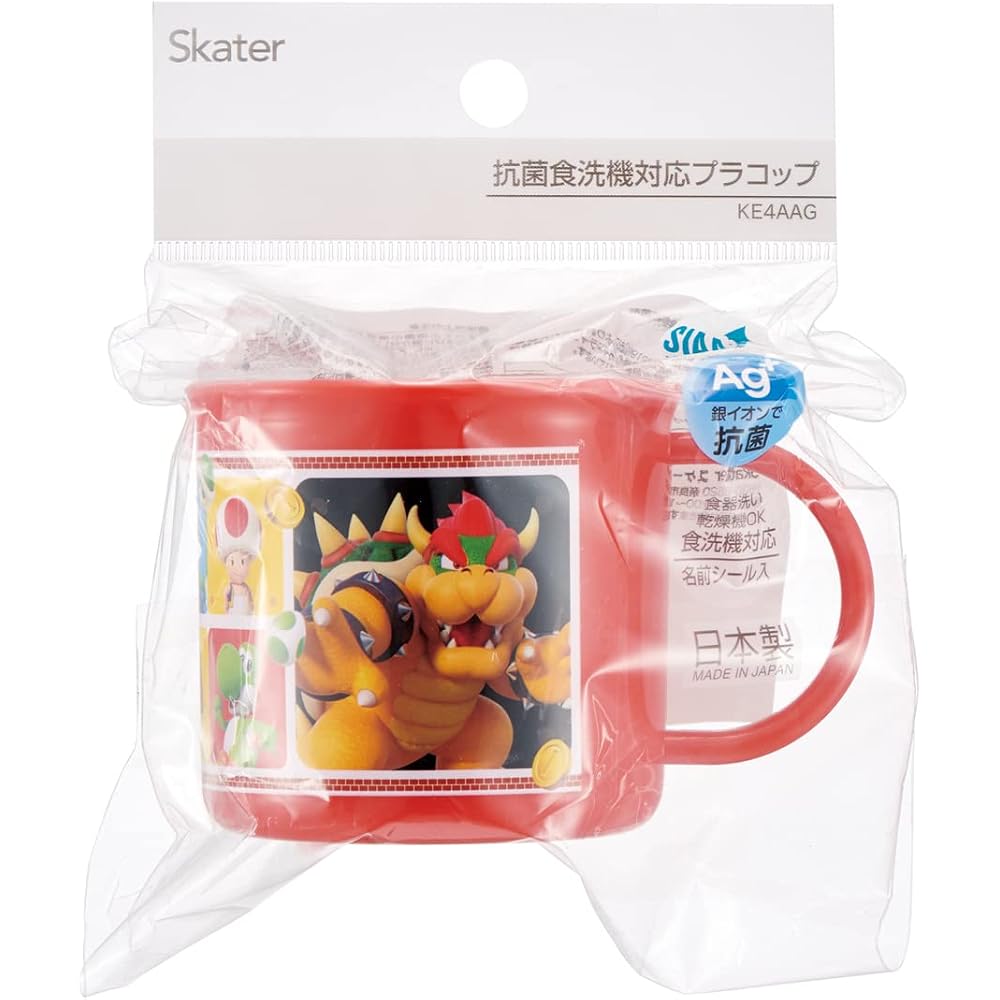 Skater (Skater) Cup, Kids, Plastic Lunch Box, 200ml, Dishwasher Safe, Made in Japan, Super Mario ...