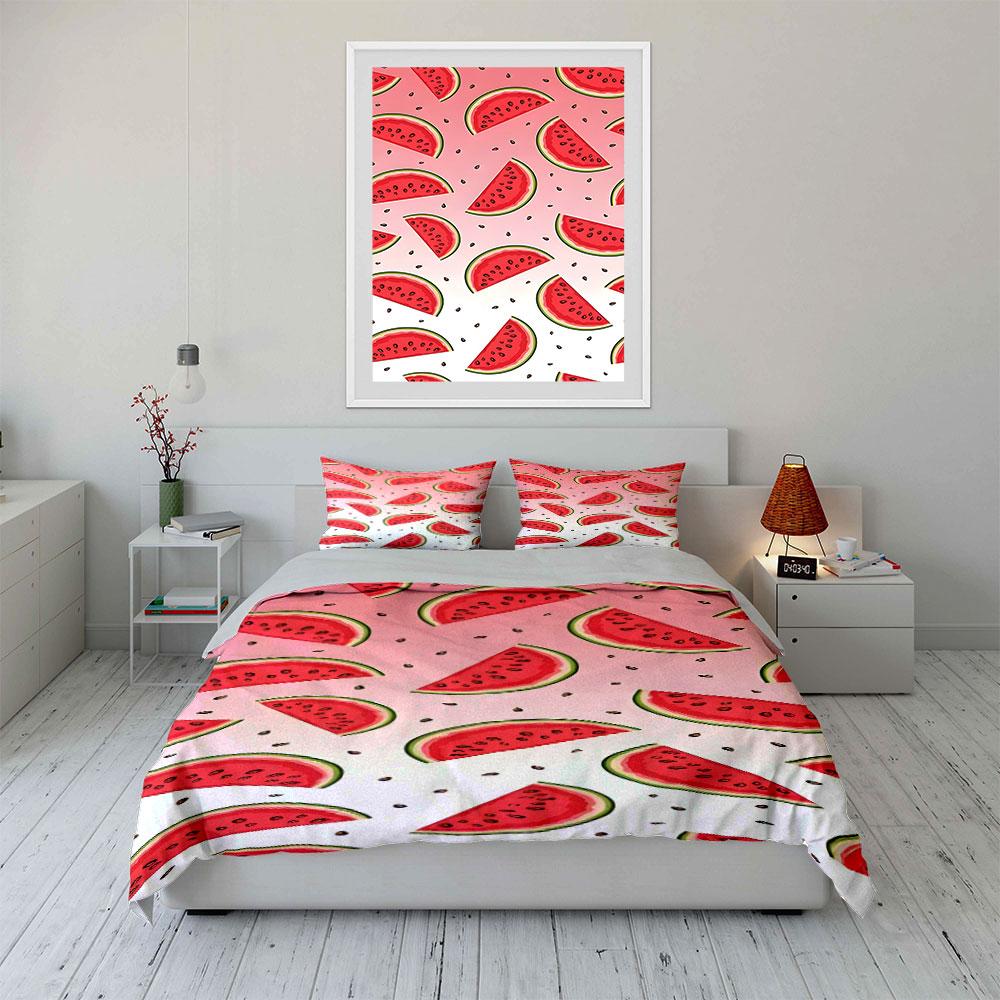"Juicy watermelon delight." Bedding sets Duvet covers Pillowcases(1* Duvet Cover 2* Pillowcases without duvet insert)