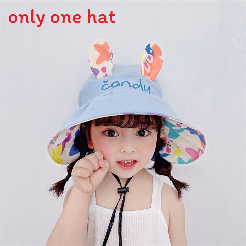 

Childrens Sun Protection Hat Summer Girl Boy Outdoor Beach Sun Hat With Wide Brim For Kids синій