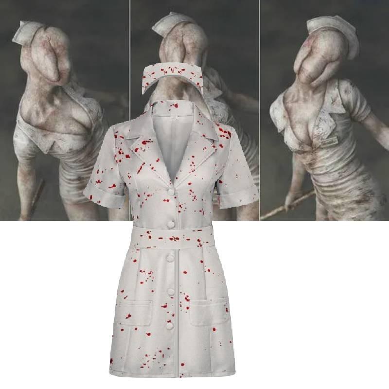Silent Hill 2 Nurse Cosplay Costume For Women Scary Zombie Role Play