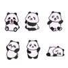 6pcs Panda Patch Selfadhesive Badges Patch Sticker No Sewing For Clothing Hat Accessories Decoration For Craft Lovers