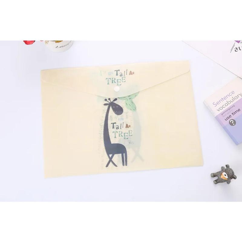 Durable Folder Snap Rabbit A4 File Case Kawaii Animal Document Organizer Storage Bag Office School Supplies Stationery Kids Gift