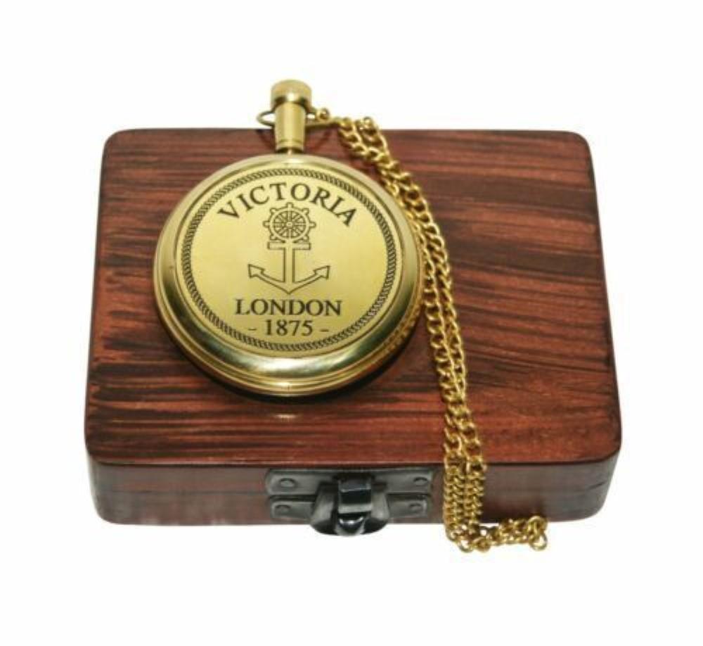 

Морские антикварные карманные часы из латуни с коробкой Подарок для случая M аэро