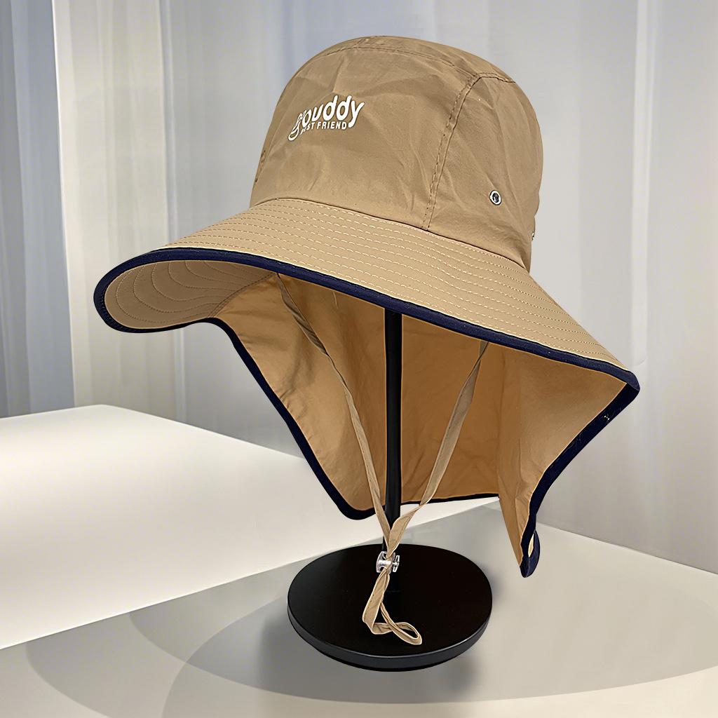 Sun Protection Hat Women'S Summer Shawl Neck Protection Integrated Hat Uv Protection Bucket Hat Cycling Big Brim Sun Hat