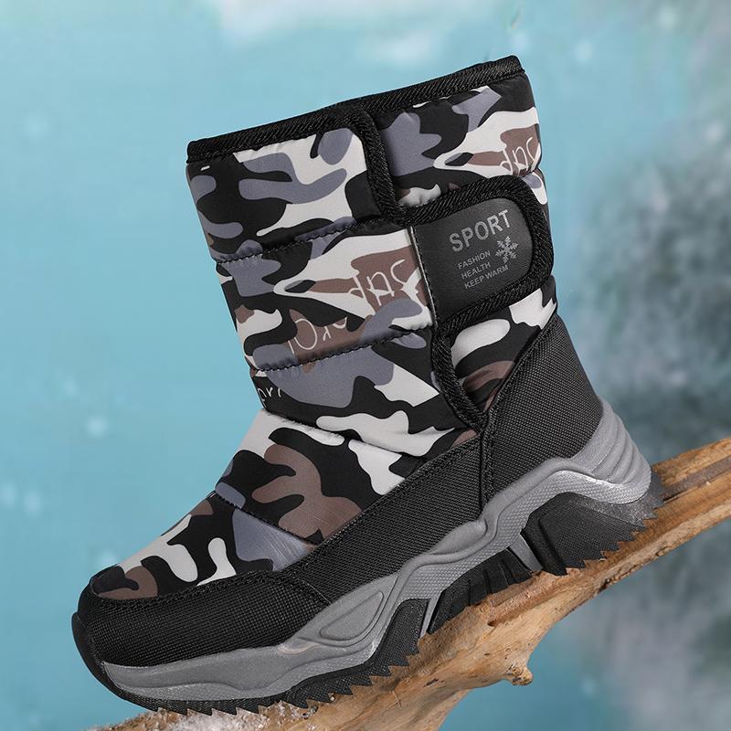 Stivali da Neve Caldi in Velluto High Top per Bambini Scarpe in Cotone per Ragazzi e Ragazze Scarpe in Cotone da Studente