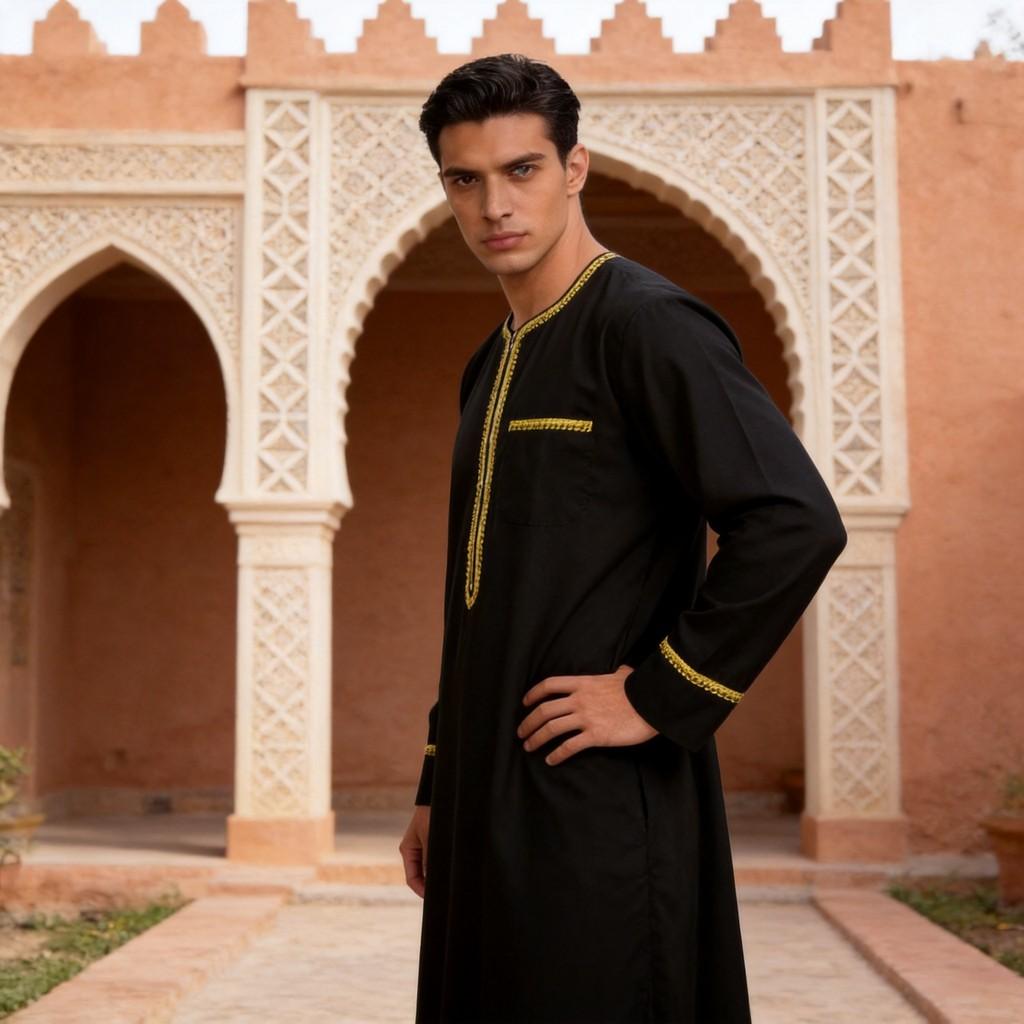 Middle Eastern Polyester Long Robe For Costume And Cultural Events