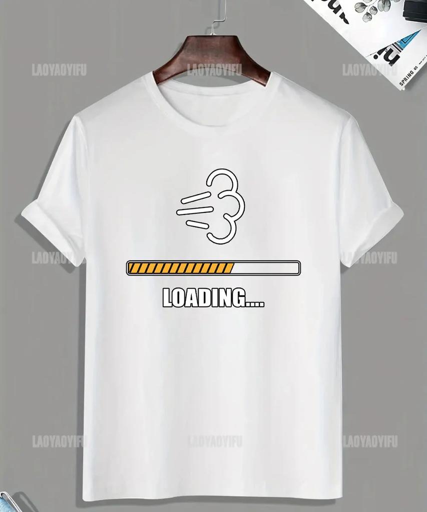 Humor Warning Fart Now Loading Please Stand Back Graphic T-shirt Woman Casual O-neck Loose Tees for Summer Vintage Tops
