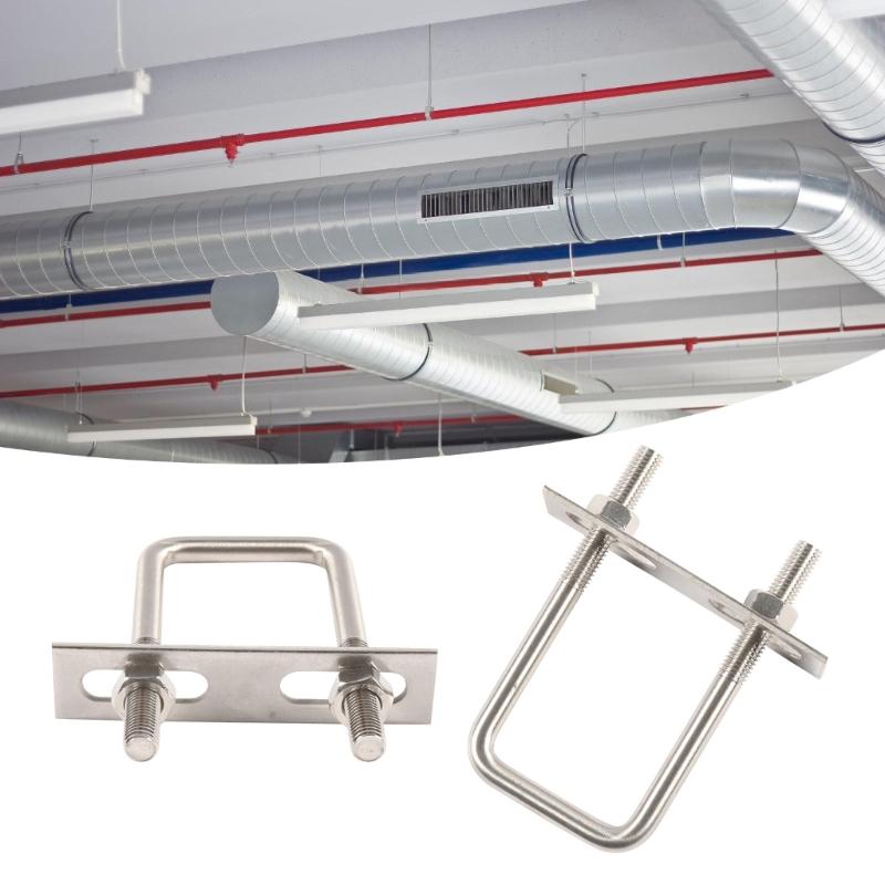 5Pieces Square Bents Square Bolts Craft of Stainless Steel With Frame Plates for Boats Trailer Pipe Various Use