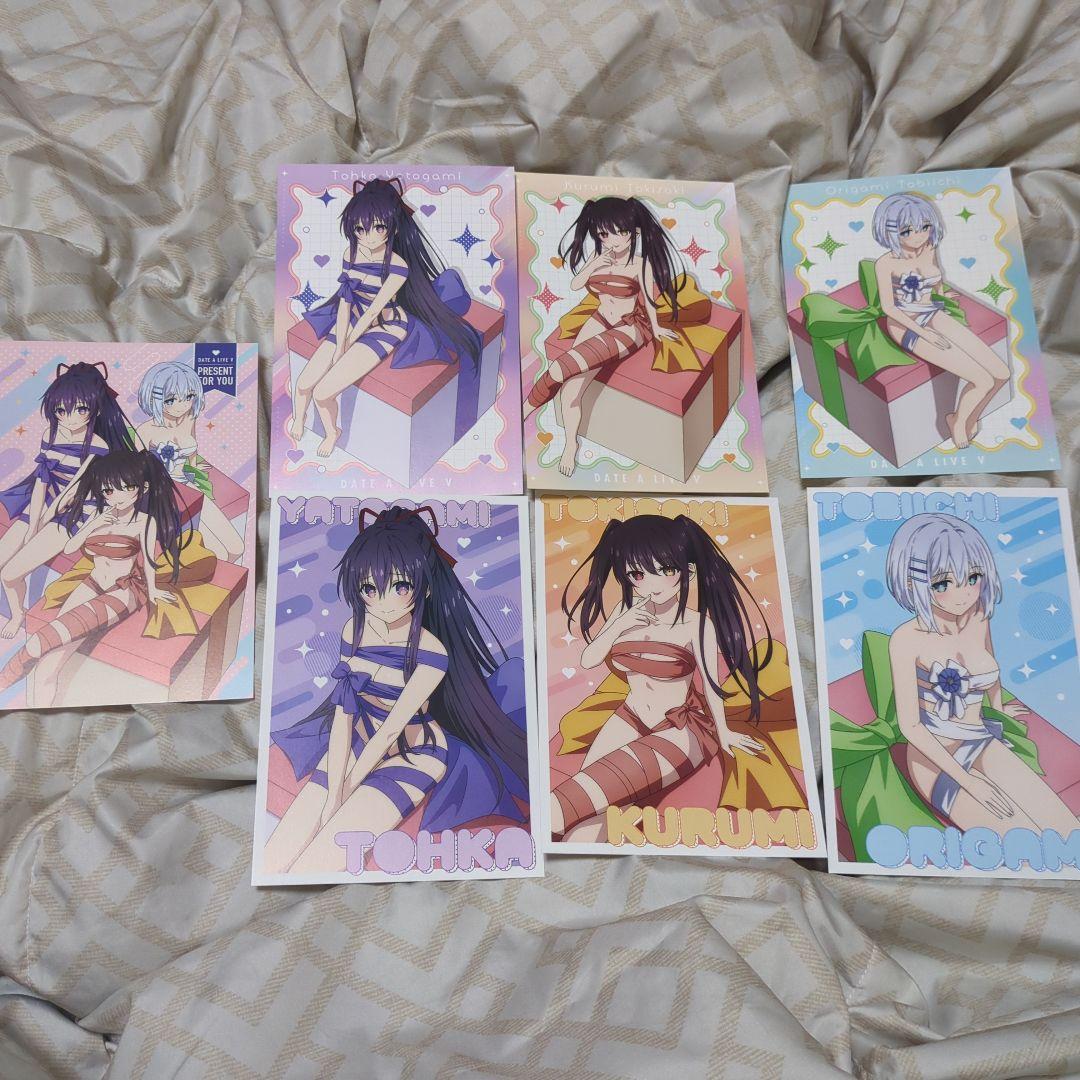 [Б/У] Открытки-бонусы за покупку KujiQ Date A Live V - Полный набор из 7 видов