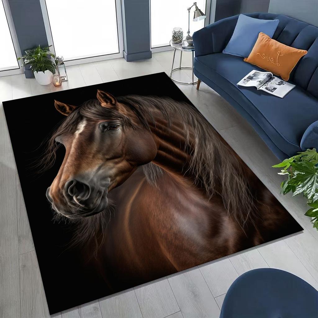 Traum Galopp Ross Pferd Mustang Cartoon Kunst Teppich Teppich für Schlafzimmer Wohnzimmer Sofa Haus Fußmatte Dekor, Kinder Rutschfeste Bodenmatte
