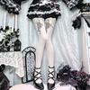 Cat Print Velvet Tights With Hip Lifting And Slimming For Casual Women