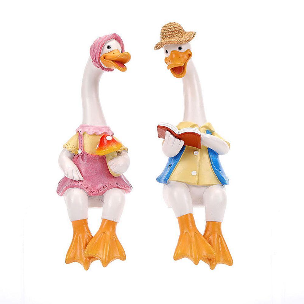

Уличный двор смоляная фигурка пары курица утка садовое украшение украшения креативная мультяшная статуя животного