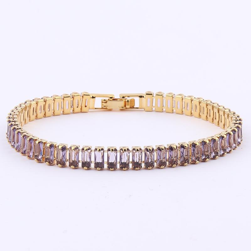 Women's Gold Colorful Choker Necklace Shiny Rainbow Crystal Zircon Tennis Chain Statement Jewelry Dropshipping