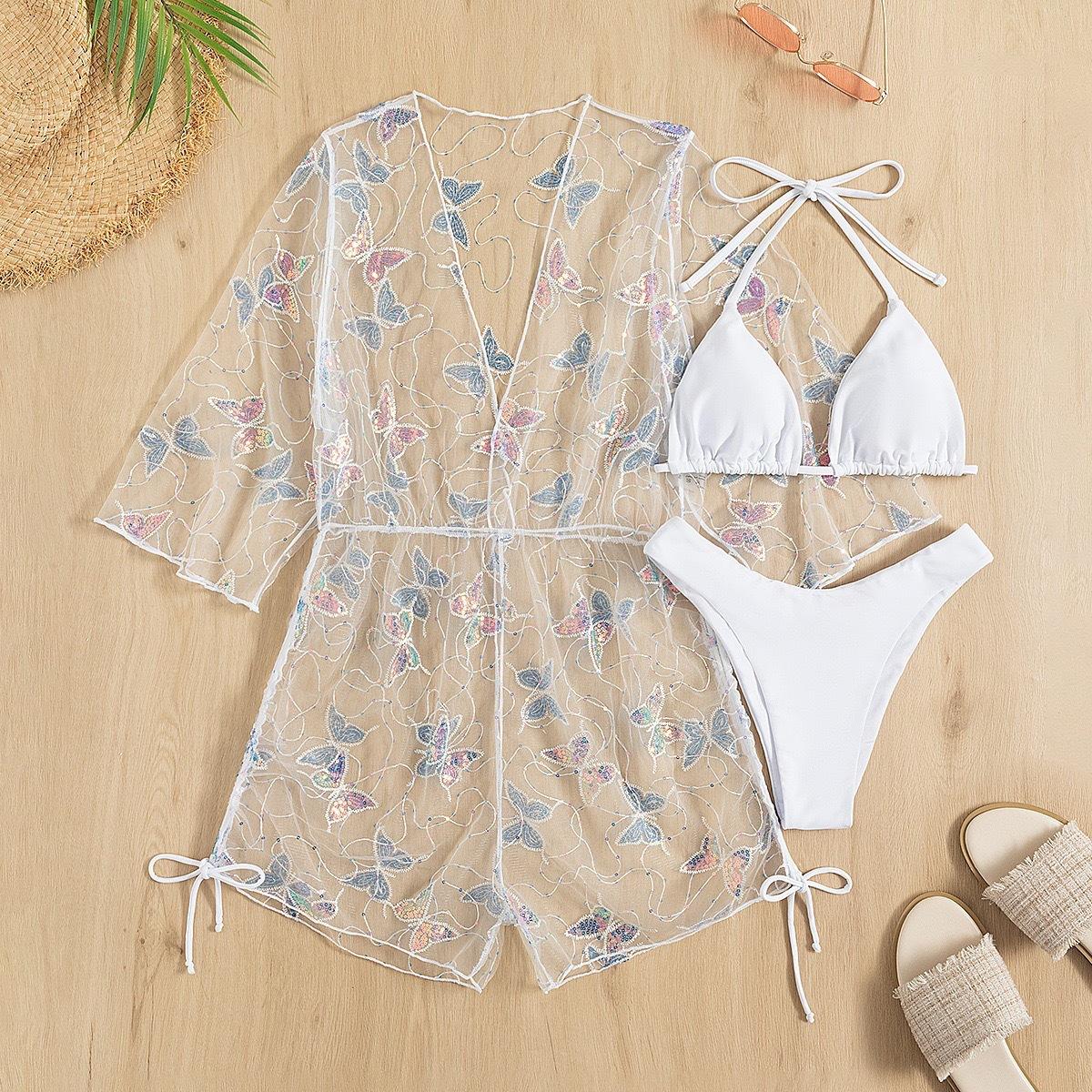 

TS JYL-BK309 Reversible Print Bikini, High-Waist Two-Piece Swimwear For Beach 3XL общий виридийский