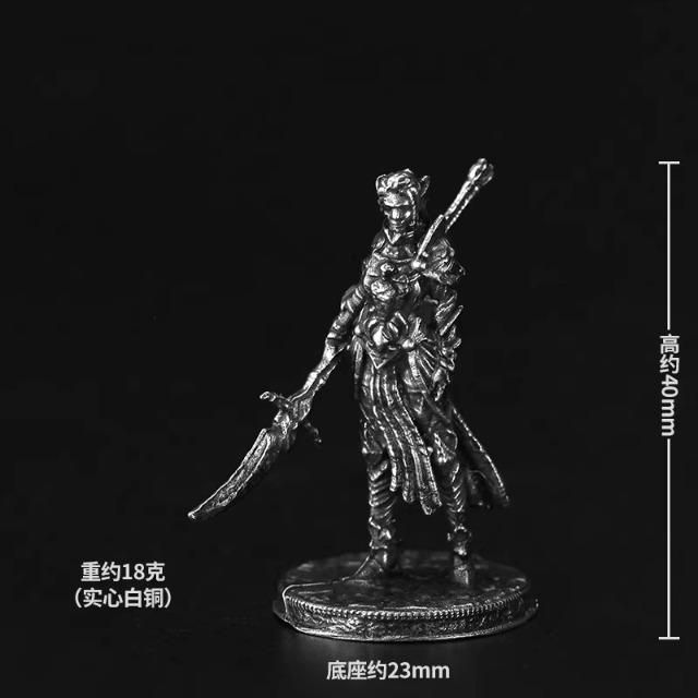 Bronze Metal Disaster Land Ancient Samurai Model Handmade Toy Table Game Decoration Male Gift Figure Statue Table Decoration
