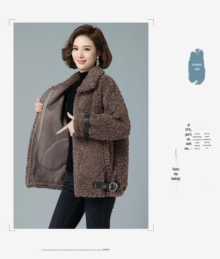 2024 Stylish Women's Shearling Coat - Versatile Lambswool Fleece Jacket for Autumn and Winter