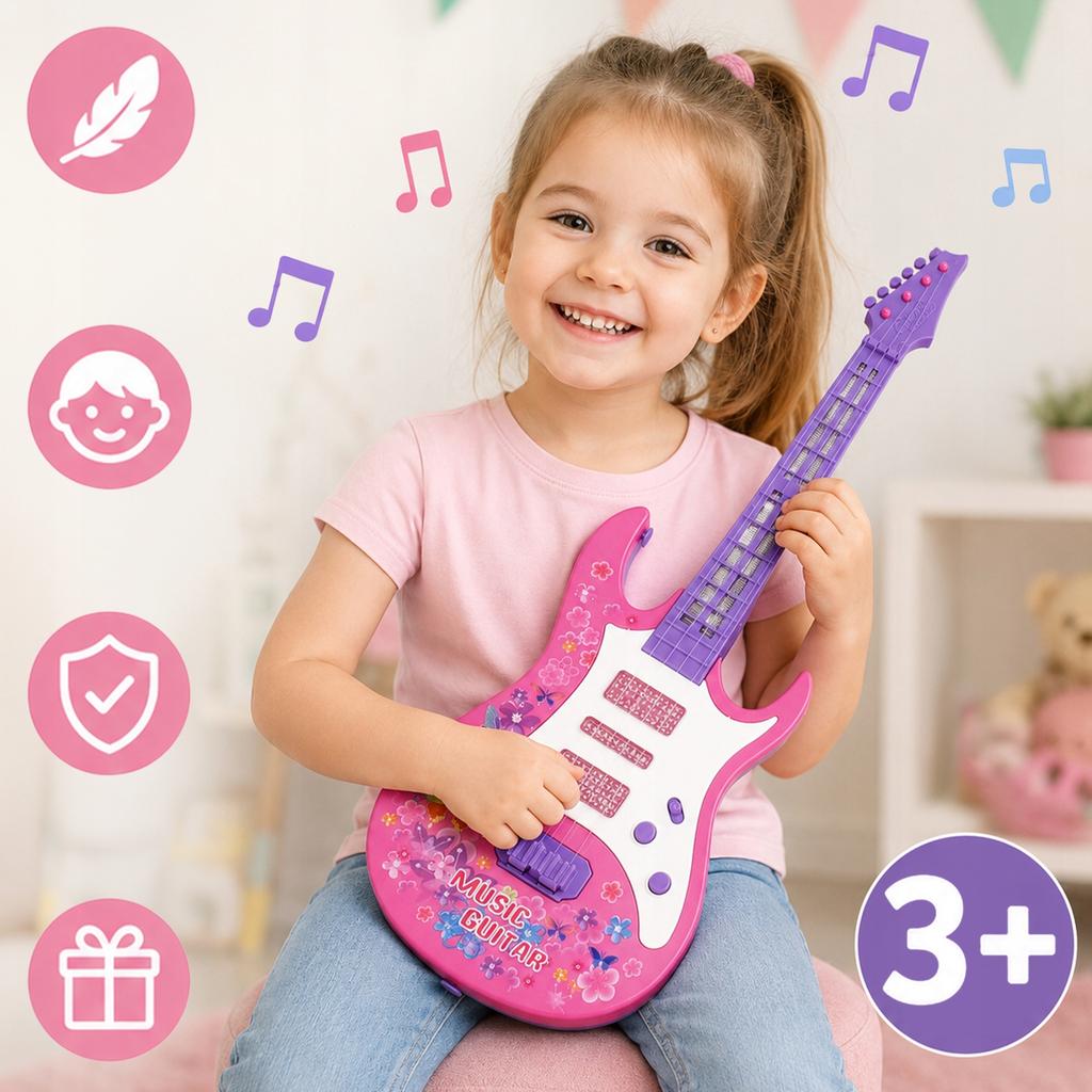 [5] Chitarra interattiva per bambini luci musicali suono Z3401