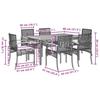 VidaXL 7-Piece Garden Dining Set with Cushions, Patio Table and Chairs, Patio Furniture, Outdoor Furniture, 3213581