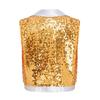 Boys Jazz Dance Stage Performance Tassel Sparkling Sequin Vest Contrast Color Lapel Collar Sleeveless Top