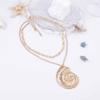 European and American Fashion Light Luxury Exaggerated Alloy Conch Pendant Double Layer Stacked Wearing Chain Necklace Versatile Vacation Beach Wind 