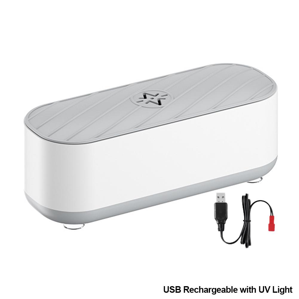 Machine de nettoyage à ultrasons, Rechargeable par USB, haute fréquence, Vibration, nettoyeur de bijoux, lunettes, brosse, prothèses dentaires, nettoyeur UV