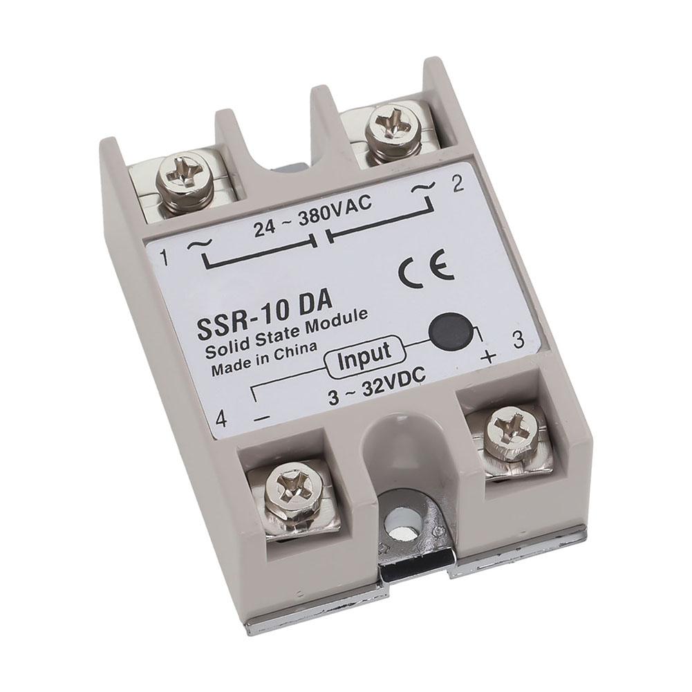 SSR-10DA Voltage Relay Single-phase Solid State Relay 10A DC-AC Relay 3-32V DC To 24-380V AC Plastic Shell Power Tool Parts