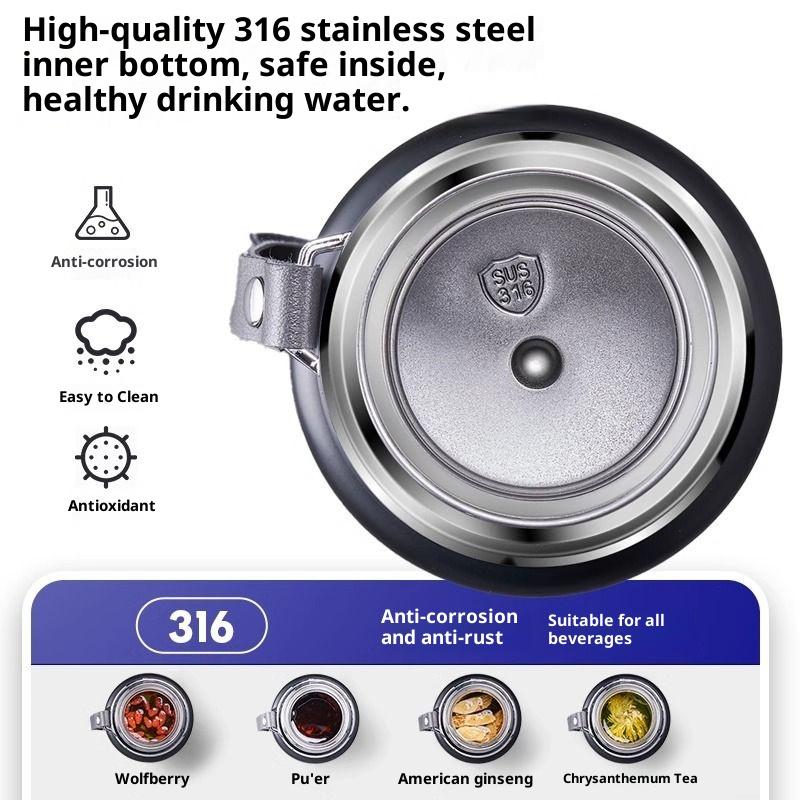 Gianxi 316 Stainless Steel Insulated Cup Large Capacity Portable Outdoor Water Cup For Winter Simple Tea Water Separation