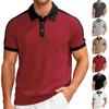 European and American Summer Leisure Sports Loose Color Matching Pearl Cotton Small Twill Men's Short-sleeved Lapel Polo Shirt