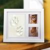 Baby Handprint Footprint Photo Frame with Ink Pad Newborn Infant Girls Boys Hand Foot Print Impression Picture Frame New Mom Keepsake Gift