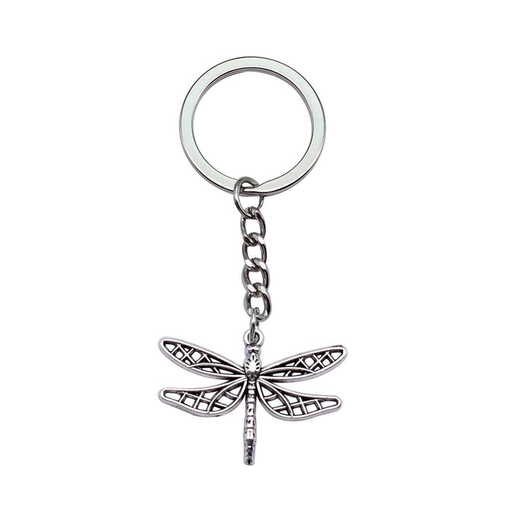 Breloc cu Charm Libelulă și Albină Pandantive Fluture Inel pentru Chei Inel de 28mm