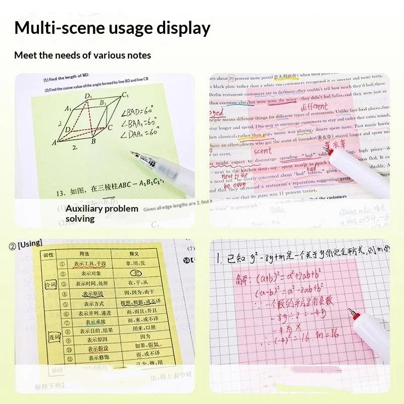 Pull-Out Pearlescent Paper Sticky Note 80 Sheets Per Box Self-Adhesive Memo Pad for Kids School Homework Reminder
