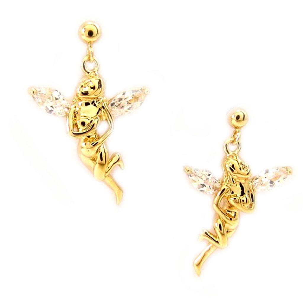 Les Trésors De Lily [L5306] - Gold Plated 'Tinker Bell' Earrings - 20x15 Mm