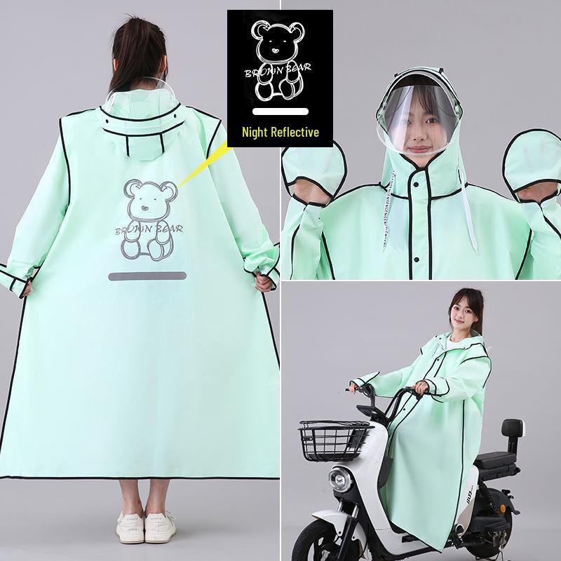 Unisex Full-Body Raincoat for Electric Vehicles with Transparent Brim