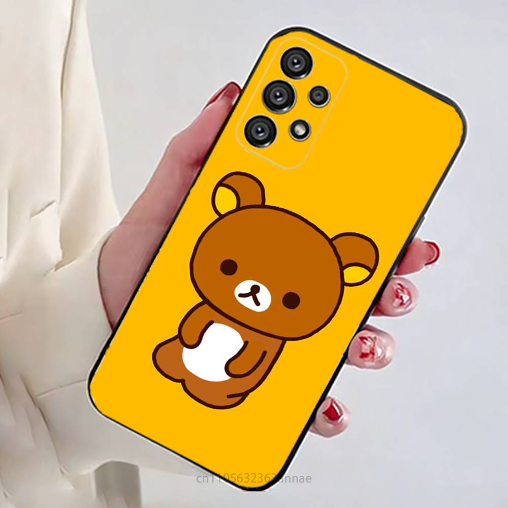 Cute R-Rilakkuma Bear Phone Case For Samsung Galaxy A54,34,24,73,53,52,52S,04S,04E,A72 Cover
