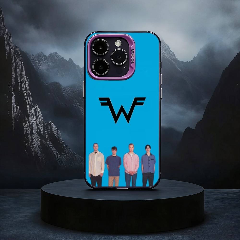 

Cool W-Weezer-we Band Phone Case For iPhone17,16,15,14,13,12,11 Plus,Pro Max Black Candy silver phone case iPhone12