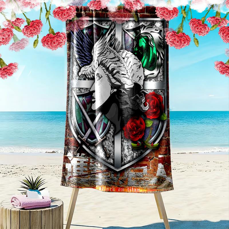 Medieval Heraldry Mythical Creatures Beach Towel Beach Towel for Vacation Photos Outdoor Camping Quick-drying Swim Towel Swim Outdoor Pool Towel