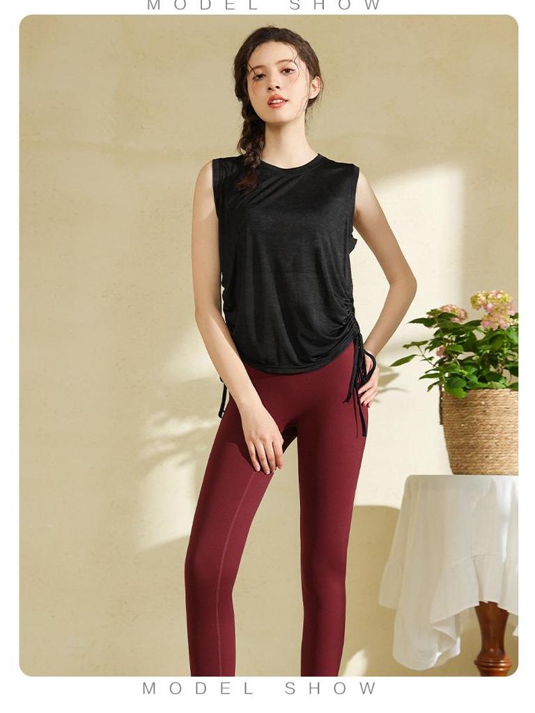 Quick-Dry Sleeveless Active Tank with Drawstring Sides