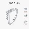 MODIAN Dazzling Moissanite Lab Diamond Rings 925 Sliver Stackable Crown Finger Rings For Women Party Fine Jewelry