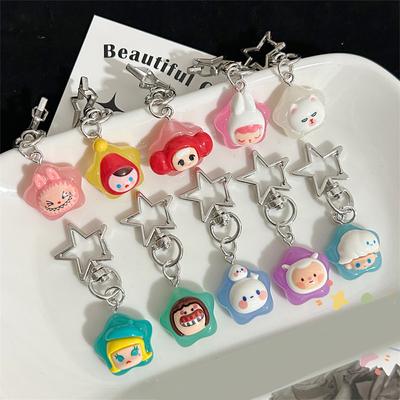 Llavero Luminoso de Animales de Dibujos Animados Kawaii Pentagrama Llavero Creativo Corazón de Chica Brilla en la Oscuridad Colgante para Bolso Accesorios para Llaves de Coche