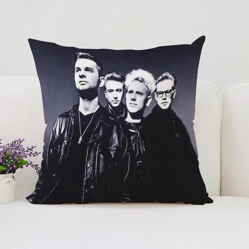 Wendbarer bedruckter Kissenbezug D-Depeche M-Mode Fan-Geschenk Zuhause Sofa Dekokissenbezug Stuhl Lendenkissen 40x40
