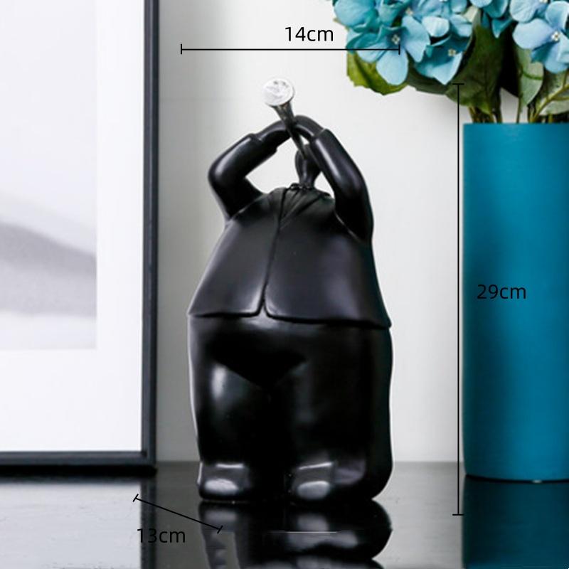 Resin Handicrafts Simulated Human Figure Sculpture Musical Instrument Cartoon Band Character Sculptures Home Decoration