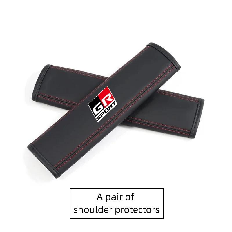 

PU Leather Car Headrest Pillow Seatbelt Shoulder Pad For Toyota GR Sport GAZOO RACING Yaris Hil Corolla Car Accessories