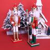 Glitzernde Nussknacker-Figuren aus Holz, Weihnachts-Nussknacker, handgefertigte Tischfiguren für Regale, festliche Schränke, Schlafzimmer, Büro