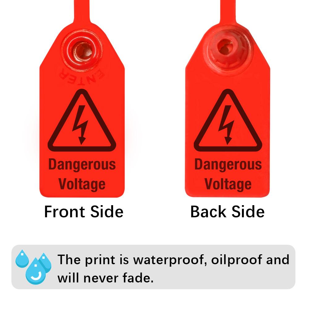 100 Stück Kabelbinder Gefahr Hochspannungsschild Kunststoff Sicherheitssiegel Warnschild HV Sicherheitszeichen