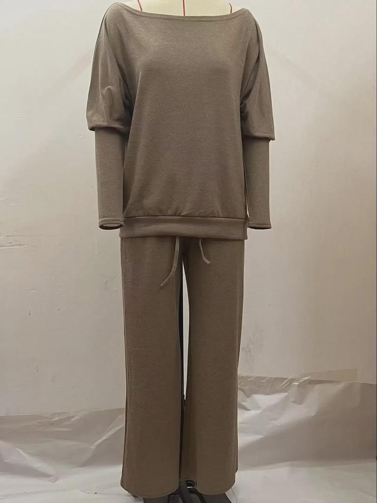 2024 Spring Collection: European & American Women's Casual One Shoulder Knitted Suit