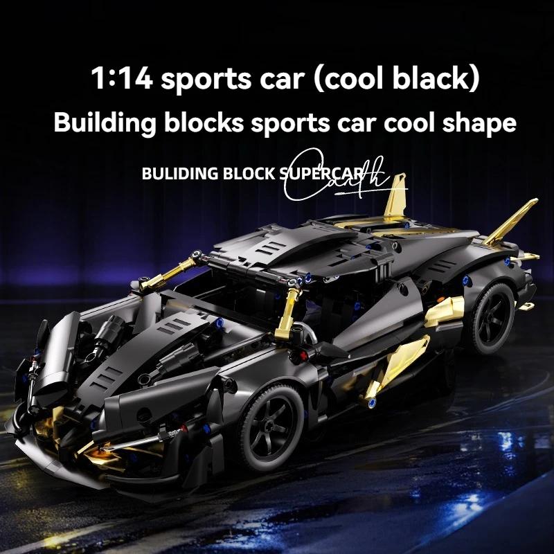 1000 pezzi Nero Tecnico Apollo Auto da Corsa Hypercar Modello Blocchi da Costruzione Fai da Te Auto Sportiva Veicolo Mattoncini Giocattoli Adulti Bambini Regali