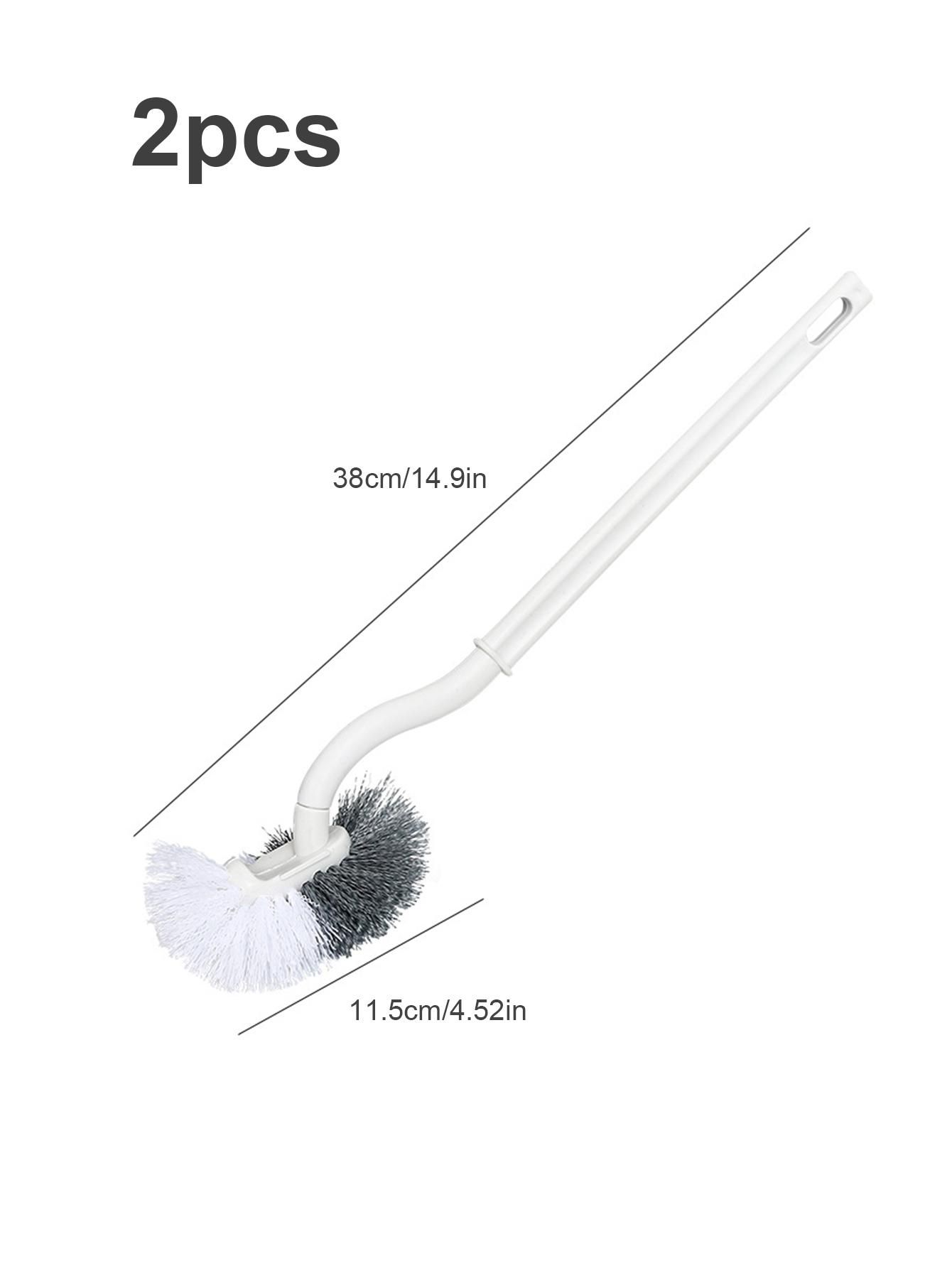 2pcs PP Japanese Style Toilet Brush S-Shaped Elbow White Gray No Dead Angle Soft Fur Toilet Brush Toilet Cleaning Brush Durable